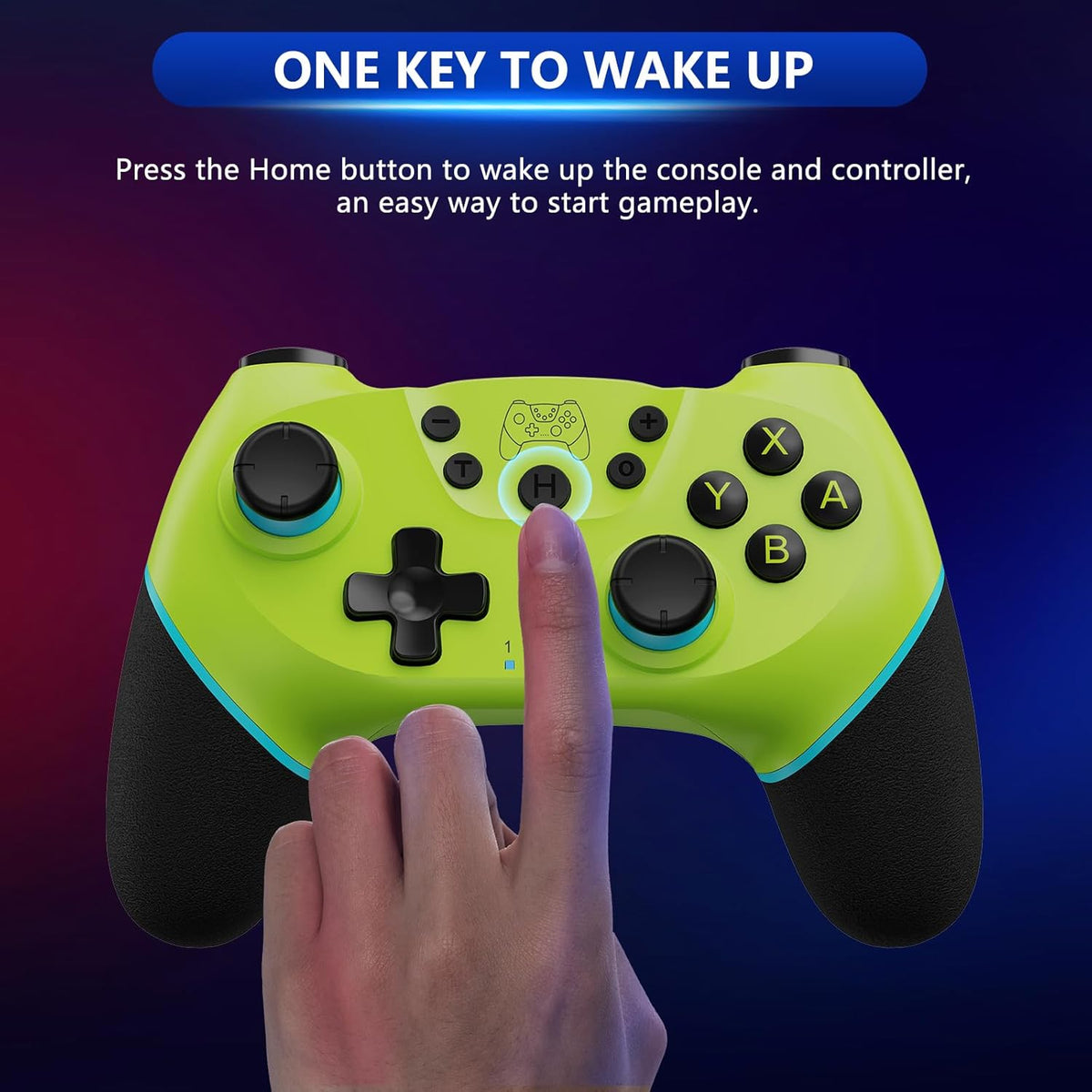 Control de juego ergonómico de estilo inalámbrico con dos joysticks y cable de carga USB