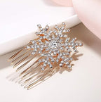 Haarkamm mit Strass-Schneeflocke