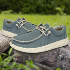 Herren-Freizeitschuhe aus Canvas mit Schnürsenkeln