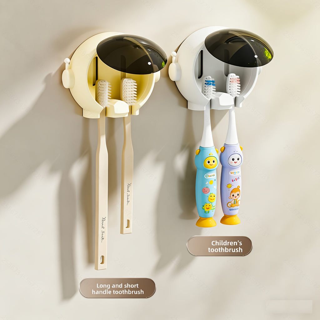 Wall-Mounted Toothbrush Holder with Cover