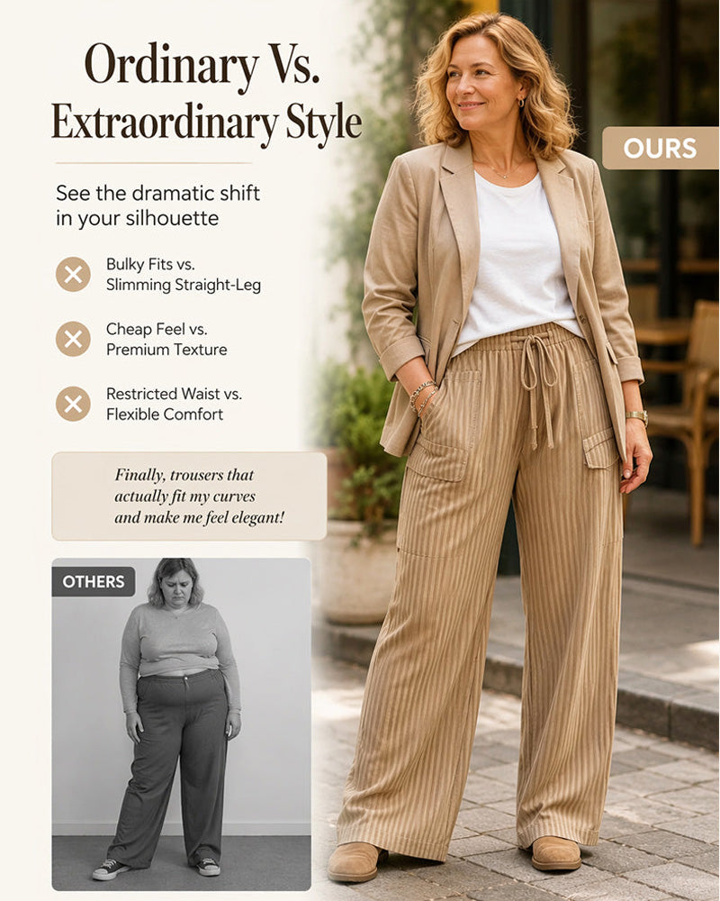 Women’s Corduroy Drawstring Wide Leg Cargo Pants