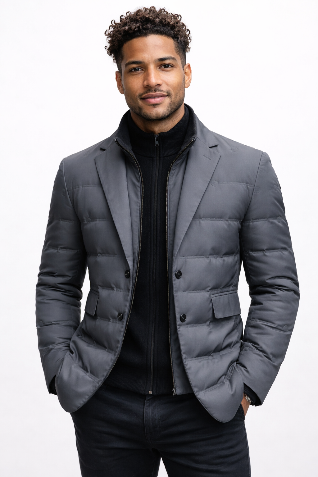 Men’s Quilted Notch Lapel Blazer
