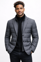 Men’s Quilted Notch Lapel Blazer