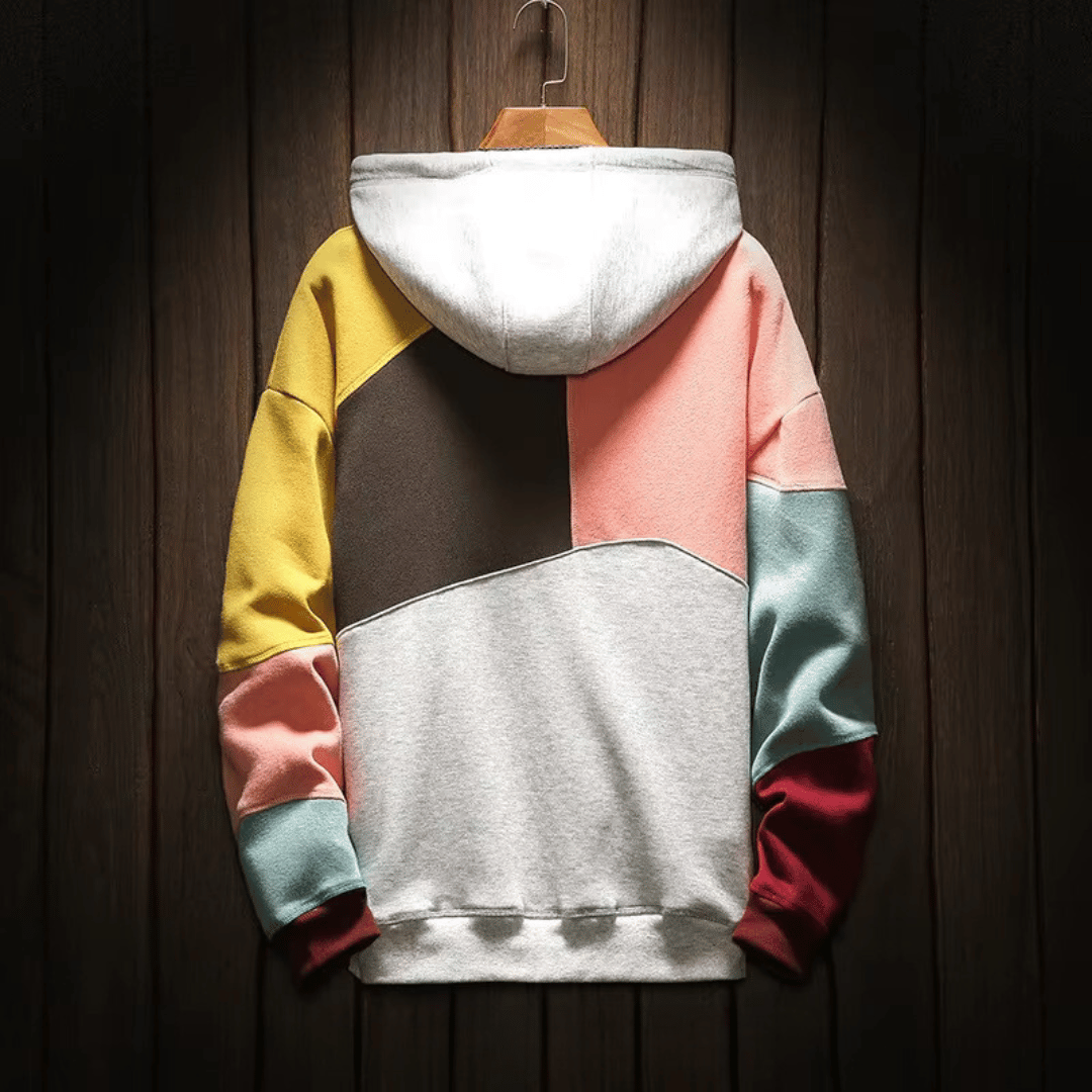 Men's Patchwork Colour Block Pullover Hoodie