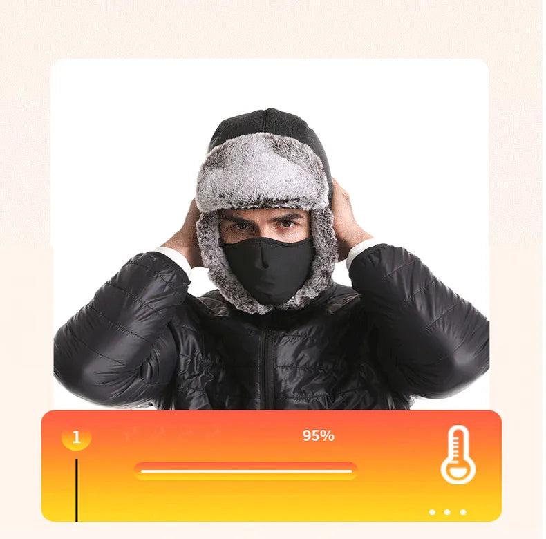 Faux Fur-Lined Winter Trapper Hat