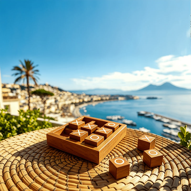 Wooden Noughts and Crosses Puzzle Game