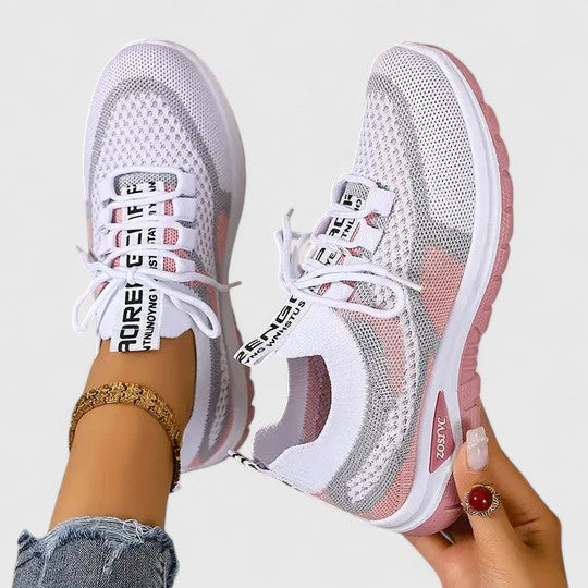 Sneakers da donna traspiranti in mesh con lacci