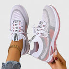 Sneakers da donna traspiranti in mesh con lacci