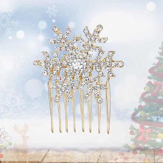 Haarkamm mit Strass-Schneeflocke