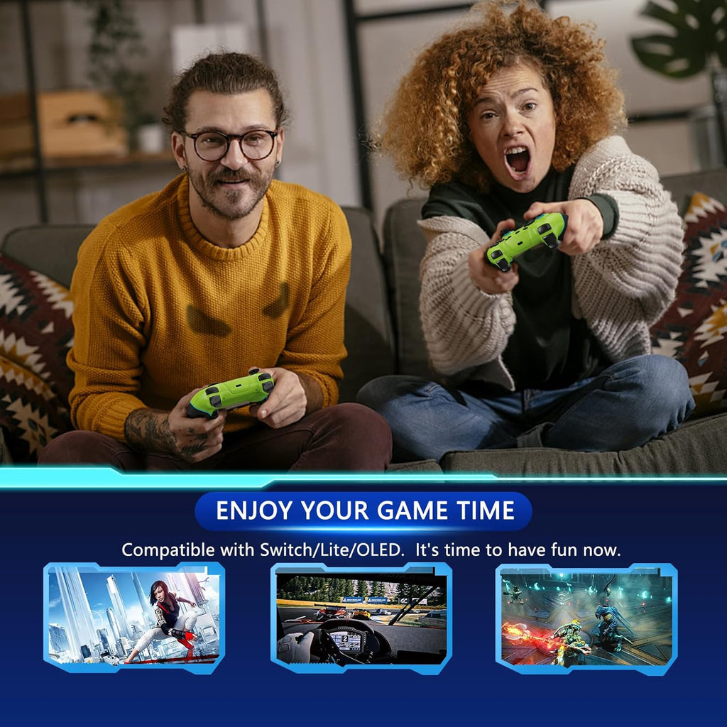 Control de juego ergonómico de estilo inalámbrico con dos joysticks y cable de carga USB