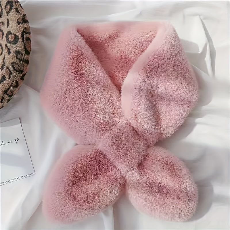 Women's Faux Fur Knitted Neck Scarf