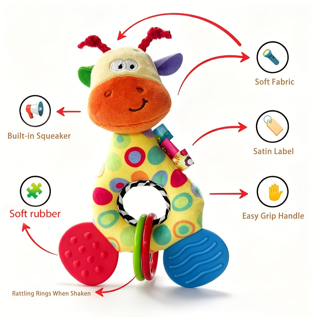 Baby Giraffe Teething Rattle Toy