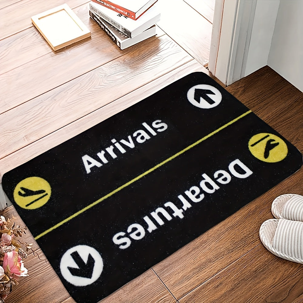 Felpudo de puerta de llegadas y salidas del aeropuerto