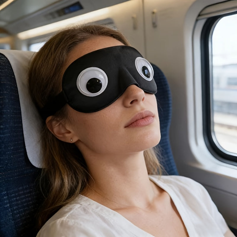 Antifaz de dormir con diseño de ojos caricaturescos