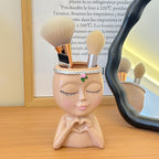 Organizador de brochas de maquillaje con forma de rostro