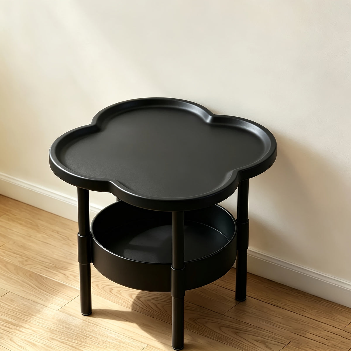 Flower-Shaped Two-Tier Side Table