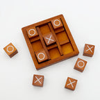 Wooden Noughts and Crosses Puzzle Game