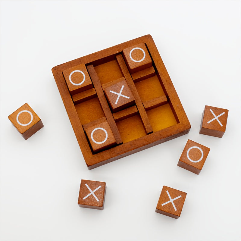 Wooden Noughts and Crosses Puzzle Game