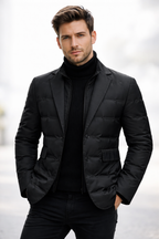 Men’s Quilted Notch Lapel Blazer