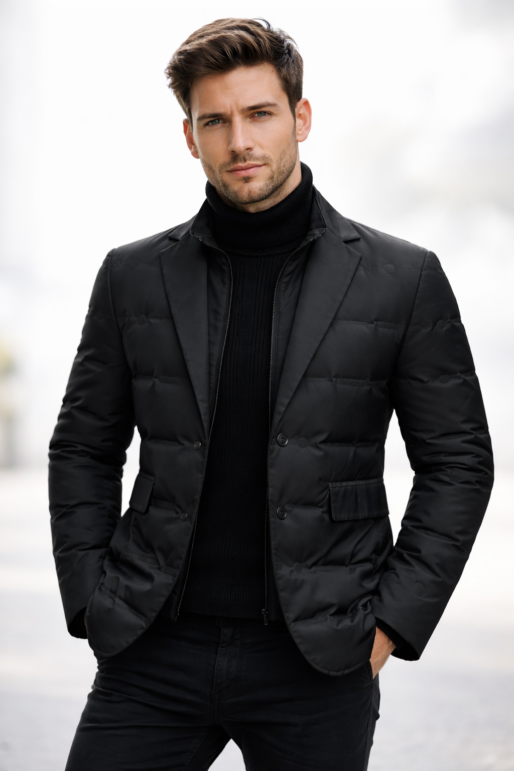 Men’s Quilted Notch Lapel Blazer