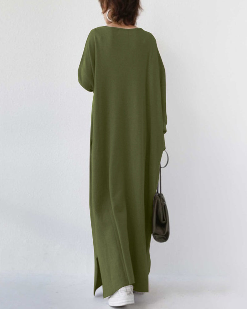 Women's Relaxed V-Neck Maxi Dress