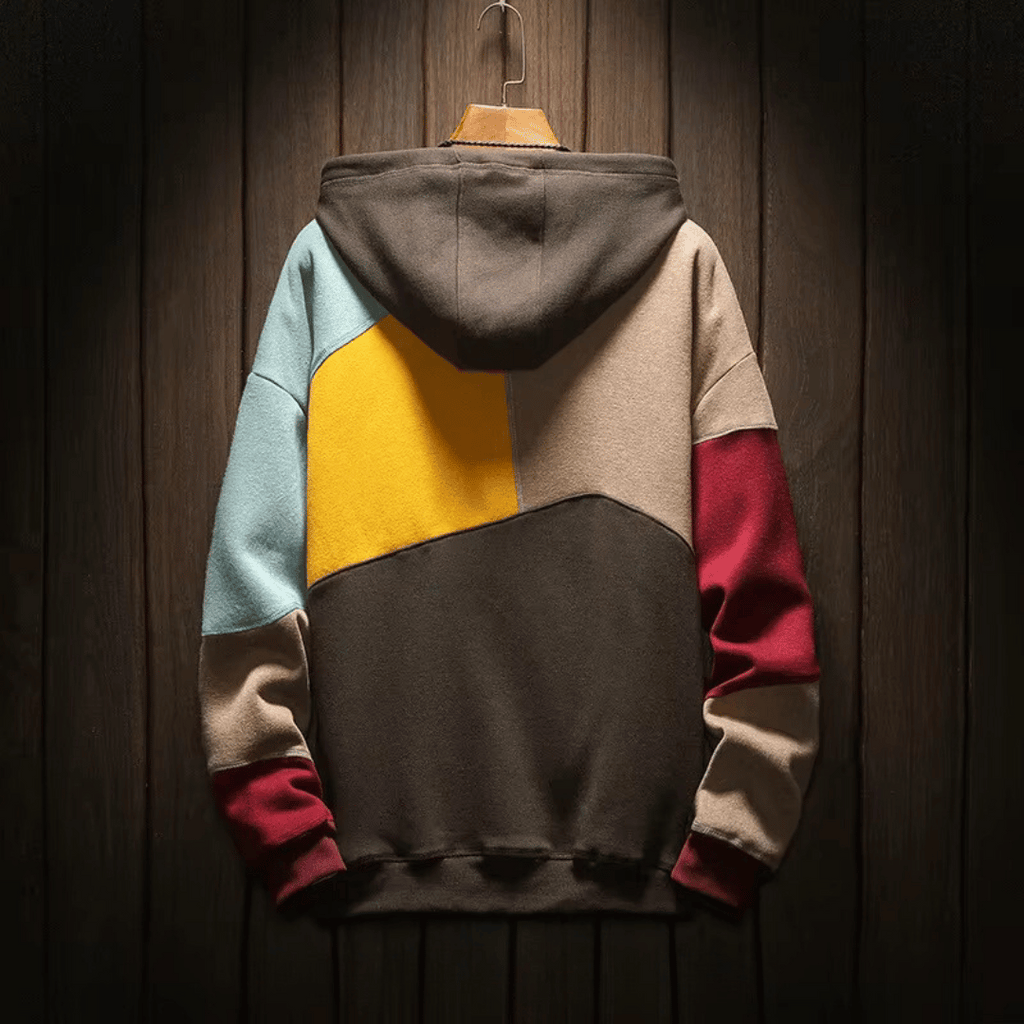 Men's Patchwork Colour Block Pullover Hoodie