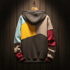 Men's Patchwork Colour Block Pullover Hoodie