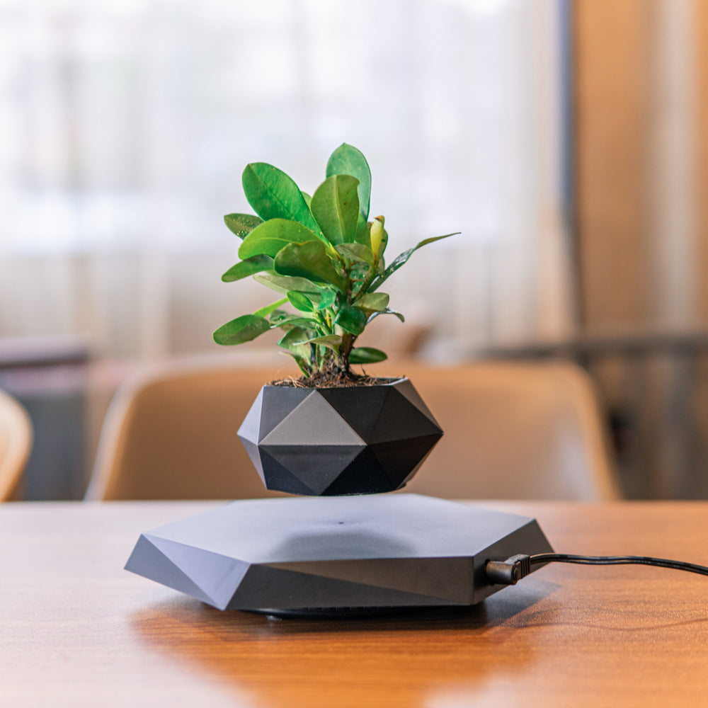 Svævende plantepotte med magnetisk levitation