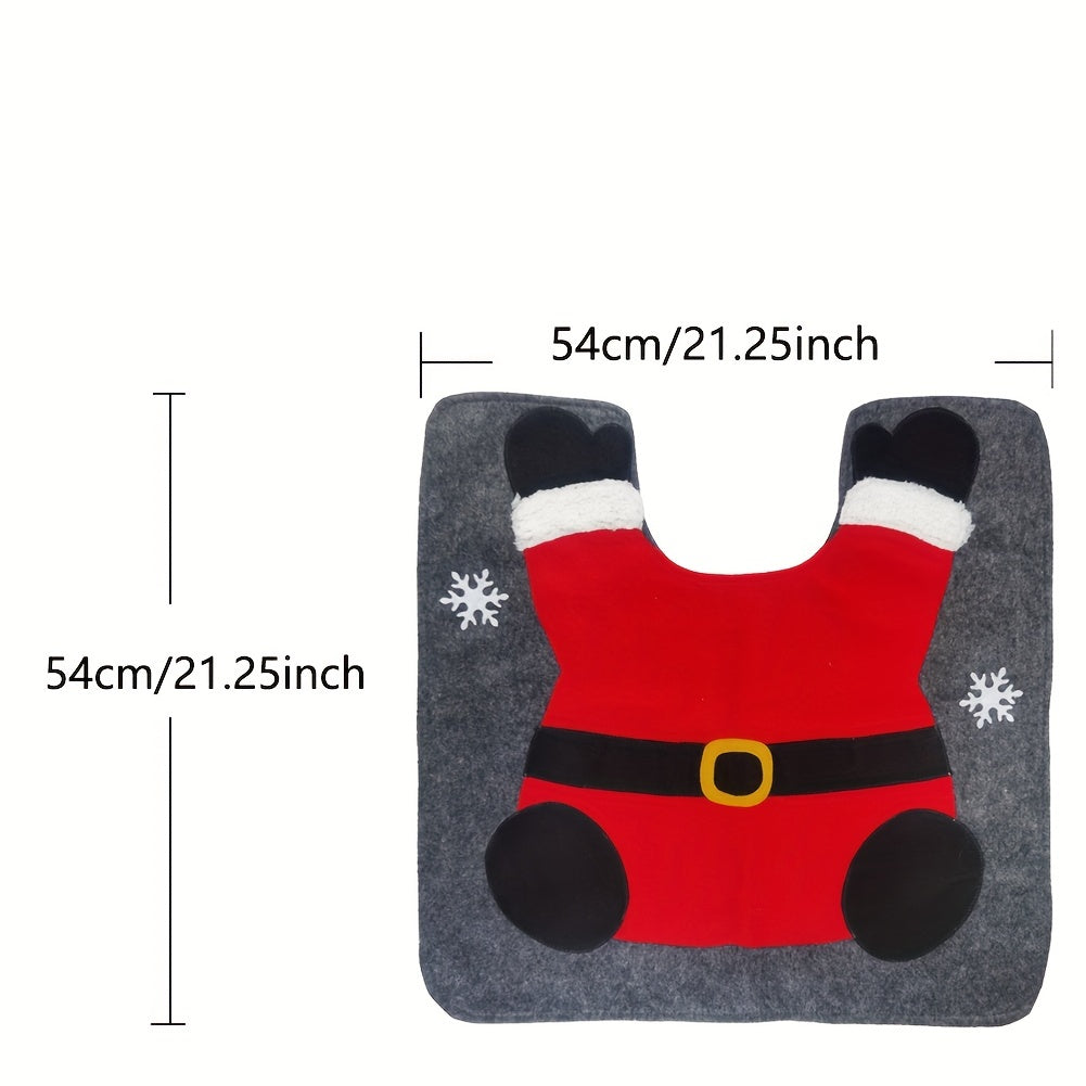 Weihnachtsmann-Toilettensitz und Badematten-Set