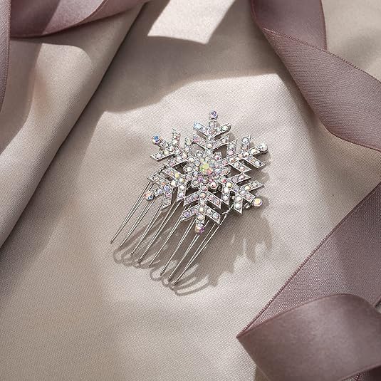 Haarkamm mit Strass-Schneeflocke