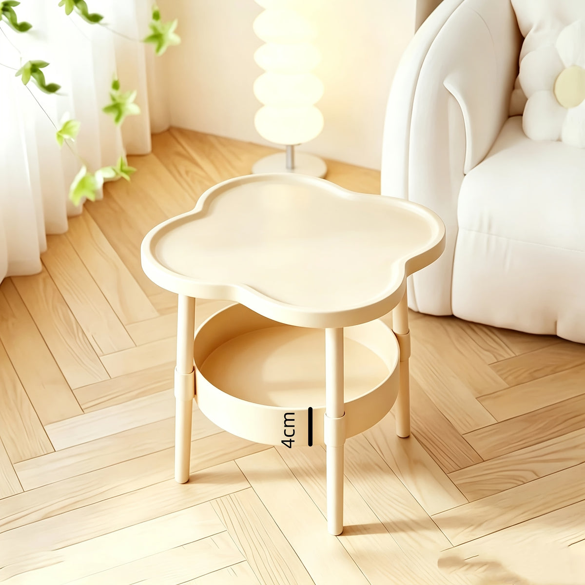 Flower-Shaped Two-Tier Side Table