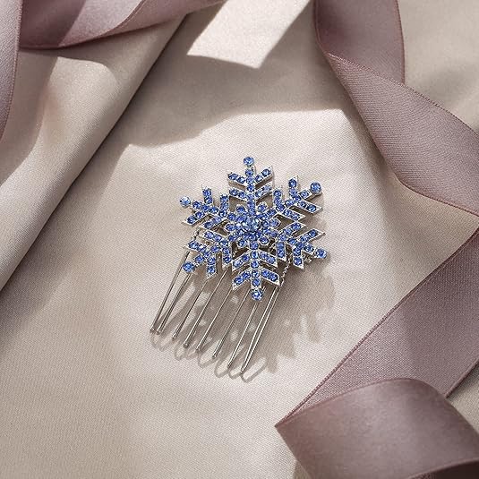 Haarkamm mit Strass-Schneeflocke