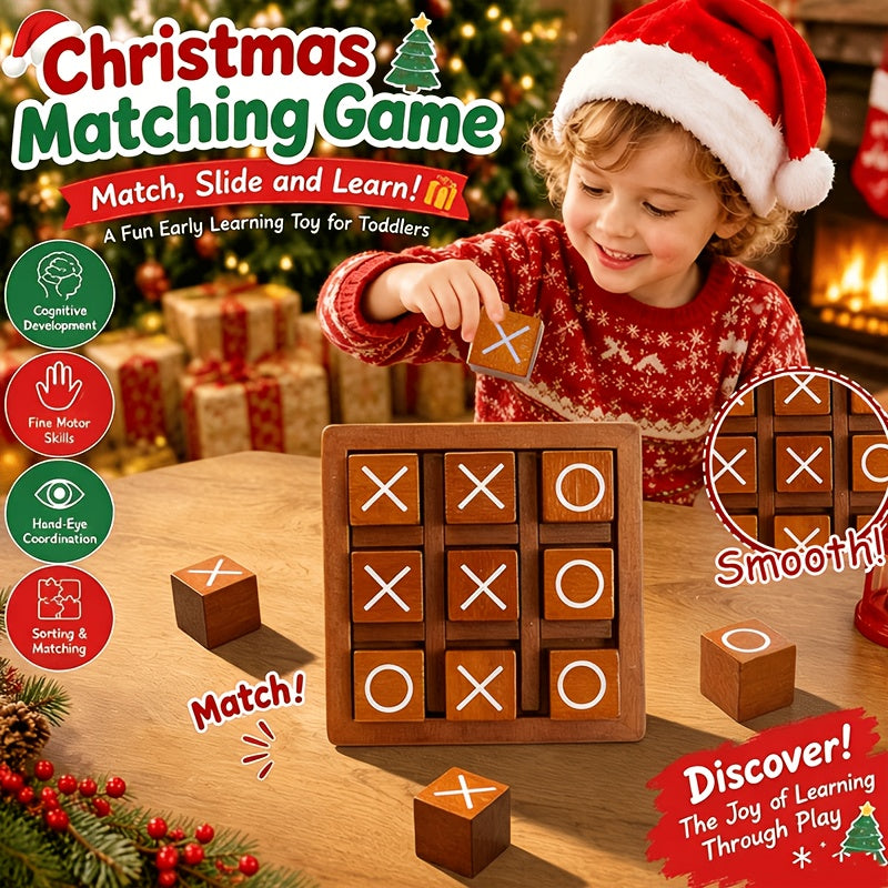 Wooden Noughts and Crosses Puzzle Game