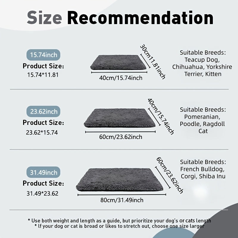 Self-Warming Plush Pet Mat