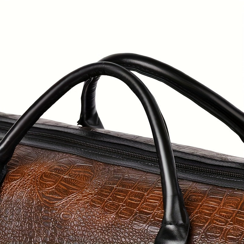 Bolsa de viaje con efecto de piel de cocodrilo