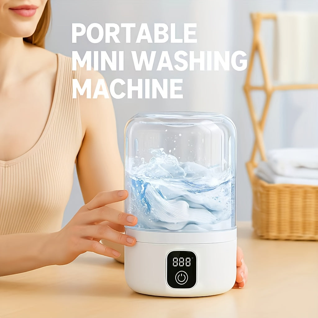 Tragbare Mini-Waschmaschine mit Akku und Digitalanzeige