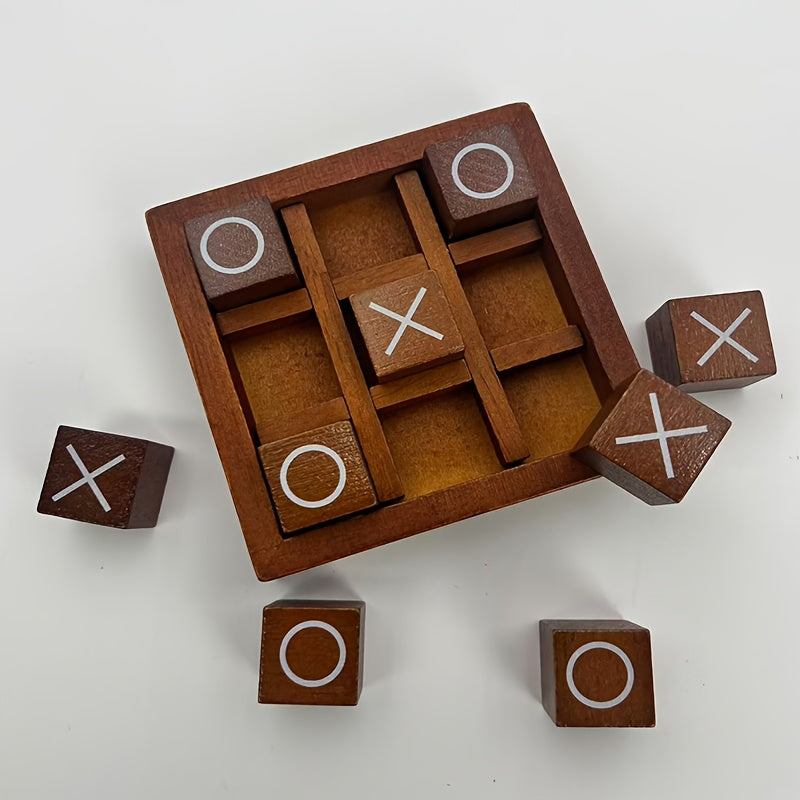 Wooden Noughts and Crosses Puzzle Game
