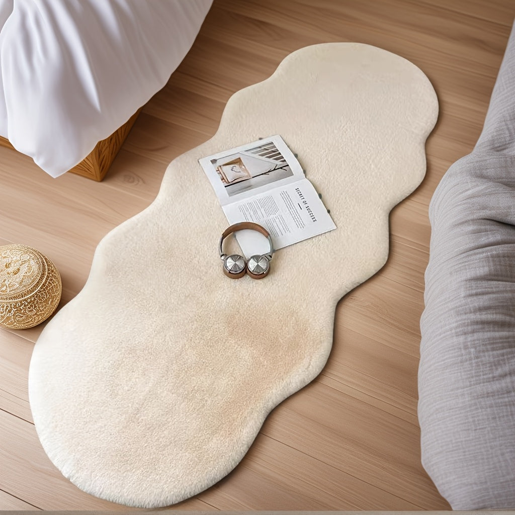 Irregular Plush Bedroom Rug