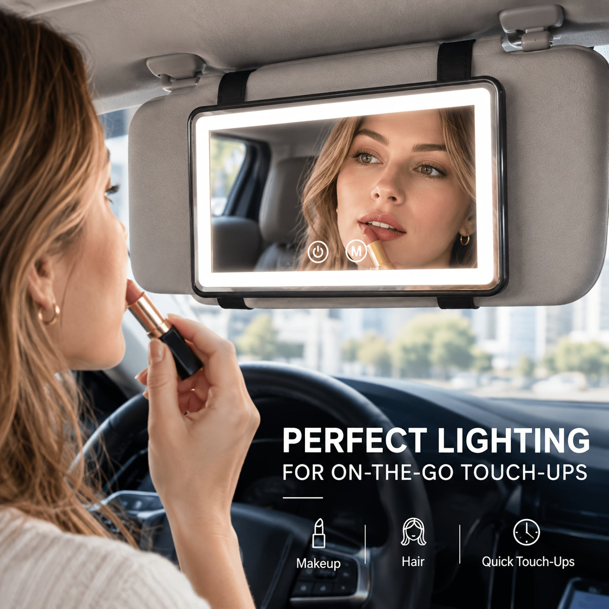 LED Car Sun Visor Vanity Mirror