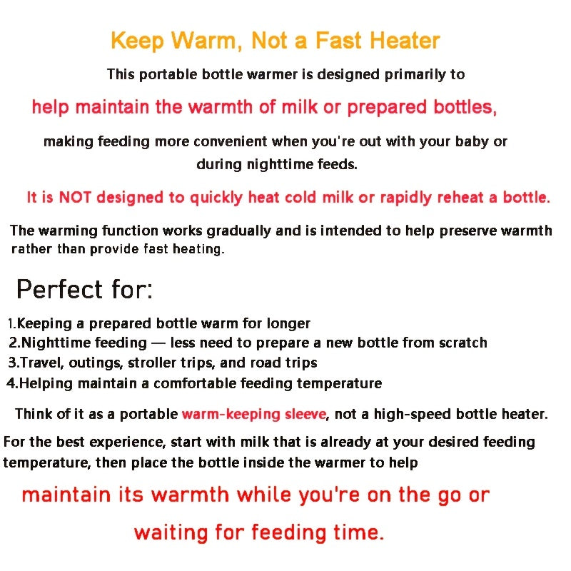 USB Heated Bottle Warmer Sleeve