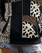 Women’s Animal Print Patchwork Hoodie