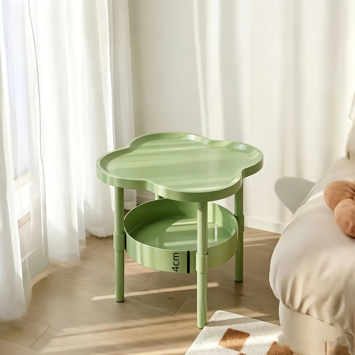 Flower-Shaped Two-Tier Side Table