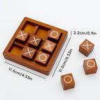 Wooden Noughts and Crosses Puzzle Game