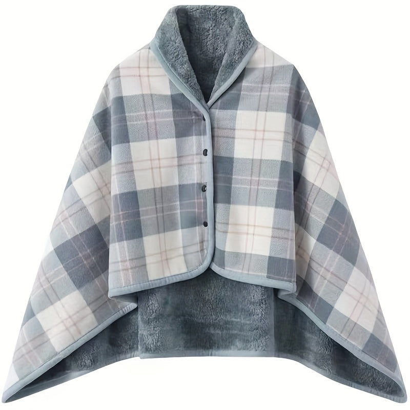Reversible Check Wrap with Plush Lining