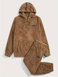 Set felpa con cappuccio e jogger in pile testurizzato