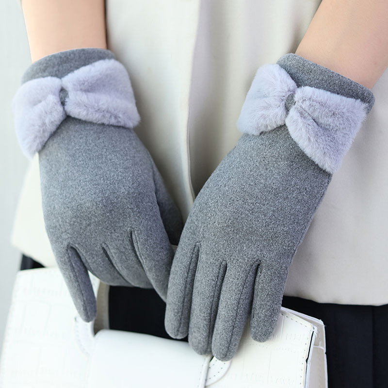 Guantes suaves al tacto con puños de lazo de pelo sintético