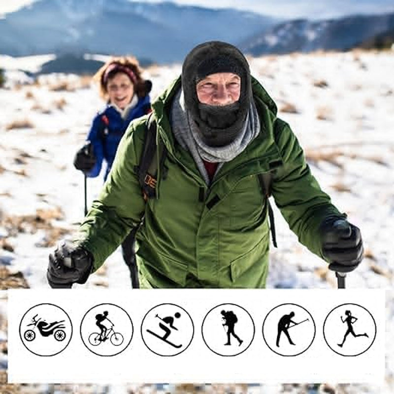 Plush Hooded Neck Warmer with Adjustable Drawcord