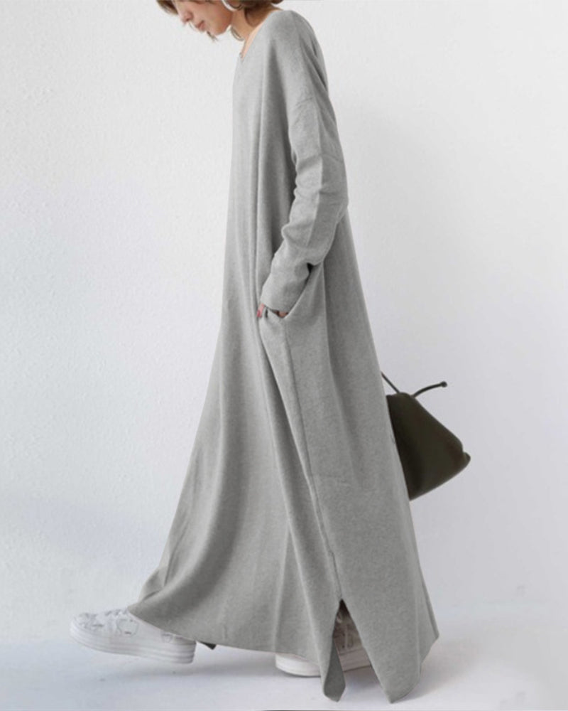 Women's Relaxed V-Neck Maxi Dress