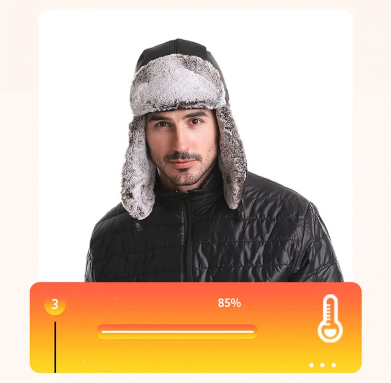 Faux Fur-Lined Winter Trapper Hat