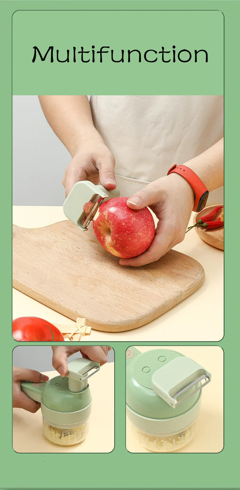 4-in-1 Cordless Electric Vegetable Chopper